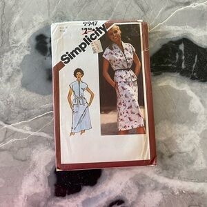 Simplicity Vintage Uncut Misses Two Piece Dress Size 14 Pattern No 9947
